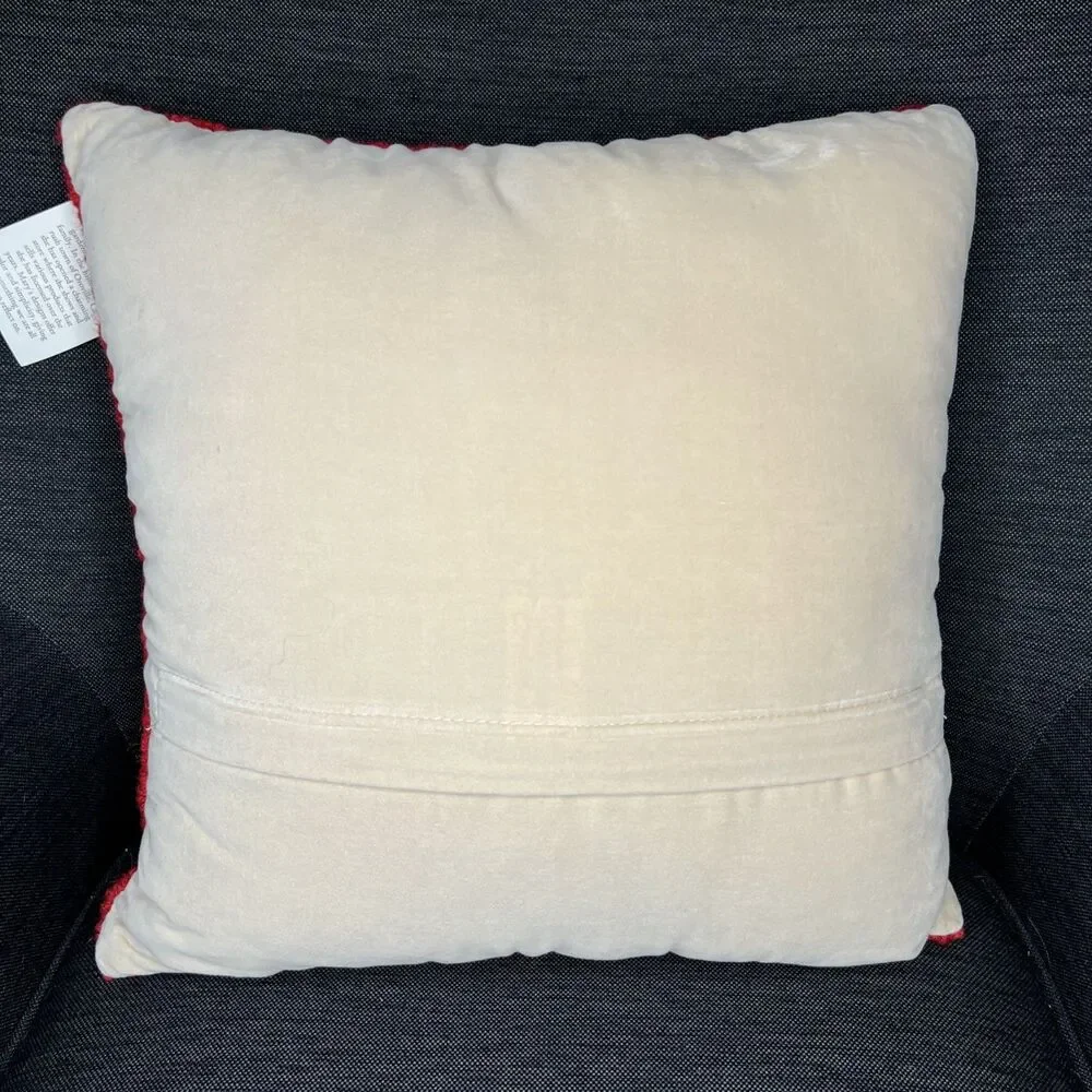 Mary Lake Thompson NEW Accent Pillow Christmas Snowman Cardinal Wool Hooked 18